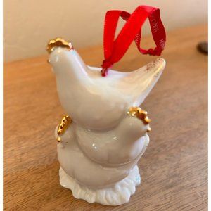 Mikasa #3 French Hens Days of Christmas Ornament